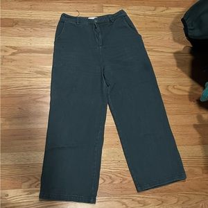 Green wide leg jeans